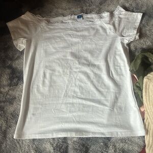 Old Navy White Lace Accent Top